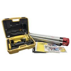 Topcon land surveying equipment - GTS 226 Electronic Total Station, serial no.UN4962; in carrying case with charger and spare battery; together with Leica tripod (2)