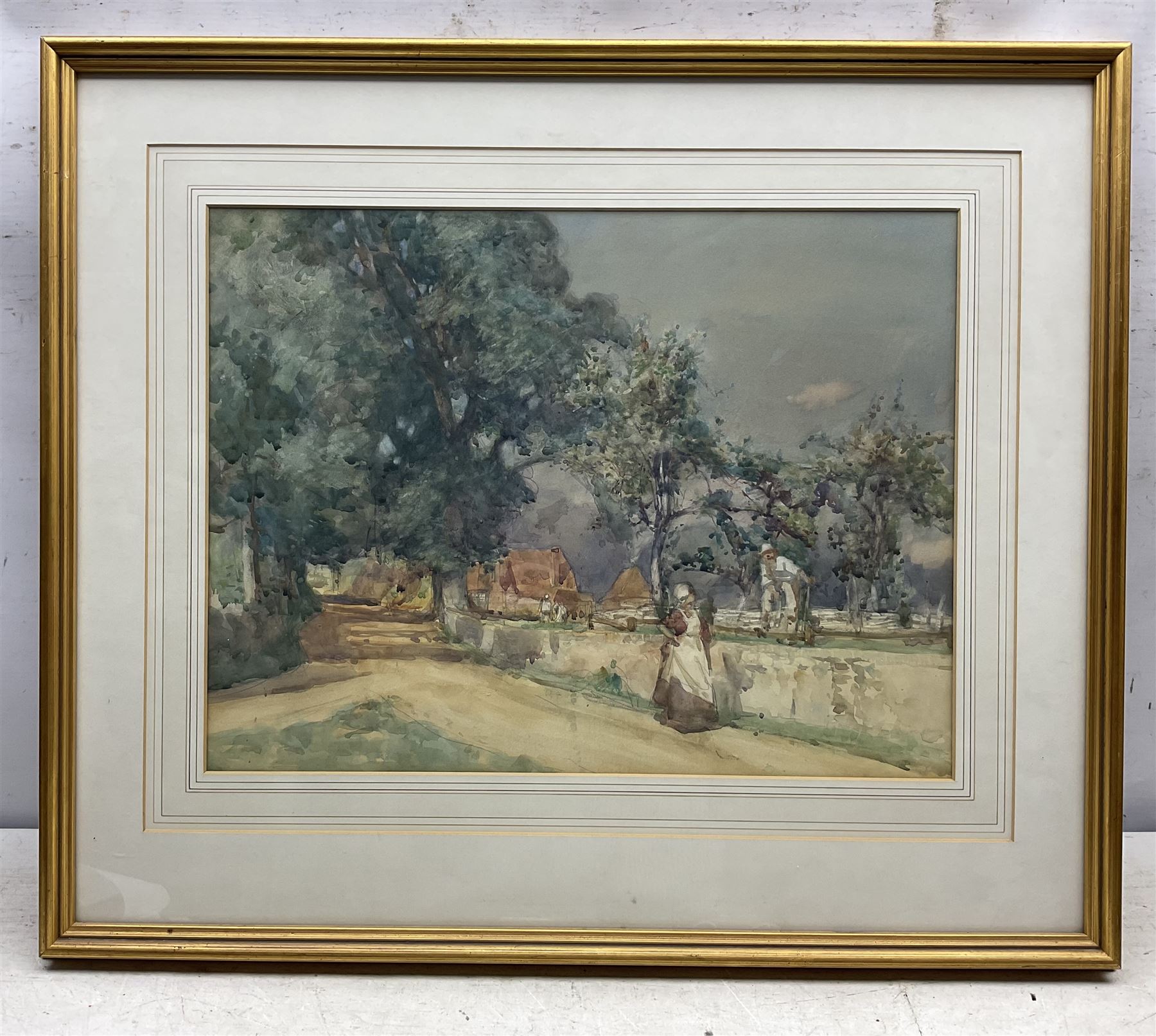 Arthur David McCormick (Irish 1860-1943): 'Gossip', watercolour and pencil unsigned, original title label verso 36cm x 47cm 
Provenance: David Duggleby Ltd 23rd June 2017 Lot 235