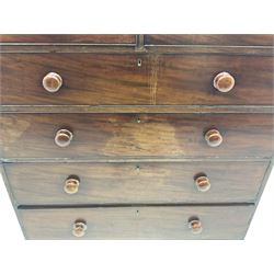 19th century mahogany chest, fitted with two short and four long drawers
