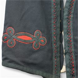 Kings Shropshire Light Infantry 1949 pattern tunic with Croix de Guerre flash and a Rifle Officer's mess tunic and waistcoat with green facings (2)