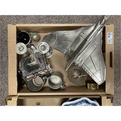 Collection of ceramics and metalware, to include Masons Chartreuse large jar and Copeland ...