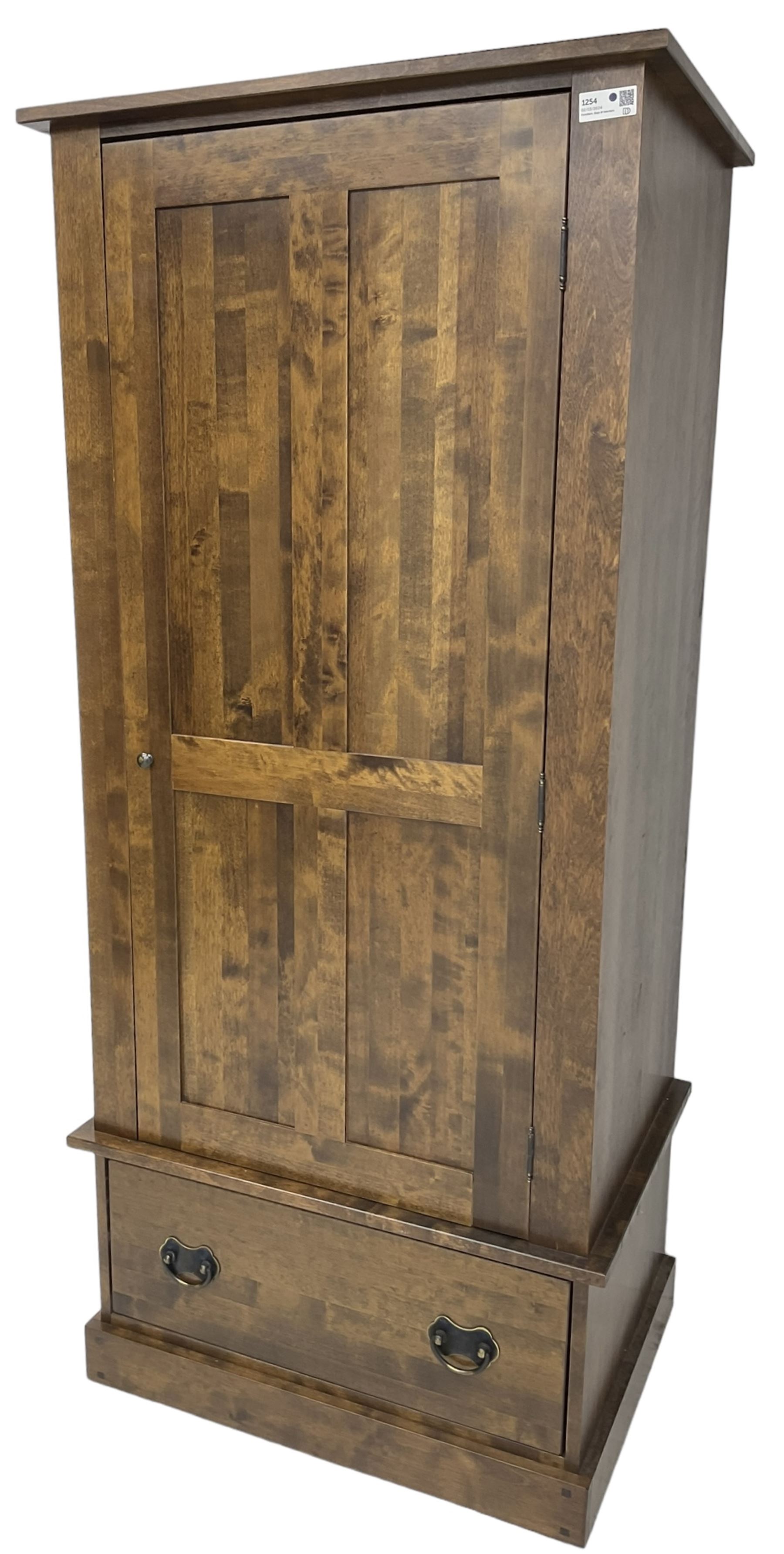 Laura Ashley - 'Garrat' chestnut single wardrobe, fitted with single panelled door over a deep drawer