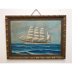  R.Gulbrandsen, (20th century) Ship's portrait of a four masted Norwegian Clipper in a swell, oil on board, signed lower right, 33cm x 49cm  