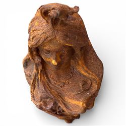 Cast iron bust wall decoration 