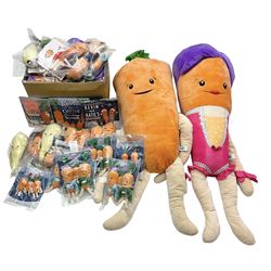 Large ALDI Kevin The Carrot and Katie The Carrot soft novelty toys together with quantity of smaller examples