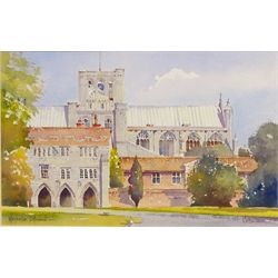  'Winchester Cathederal', watercolour signed and titled by Kenneth W Burton (British 1946-) with certificate of authenticity verso 14cm x 21cm   