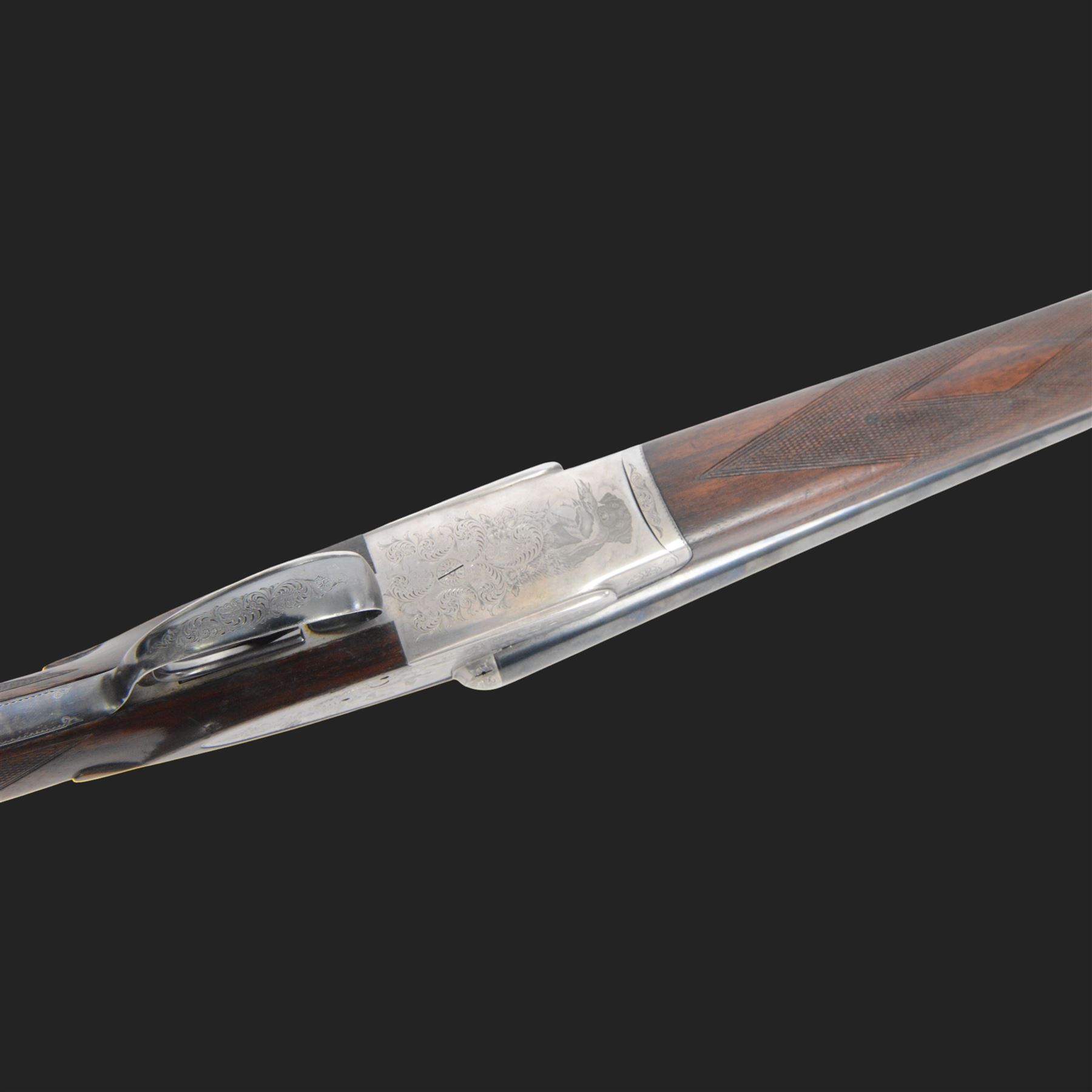 Giovanelli-engraved 12 bore double trigger side plate boxlock ejector, side by side double barrel shotgun with 69cm (27