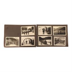 WWII German Soldiers photo album, 1942, including photographs of soldiers in uniform posing during parade etc  