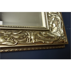  Ornate rectangular silver framed wall mirror, 108cm x 80cm  