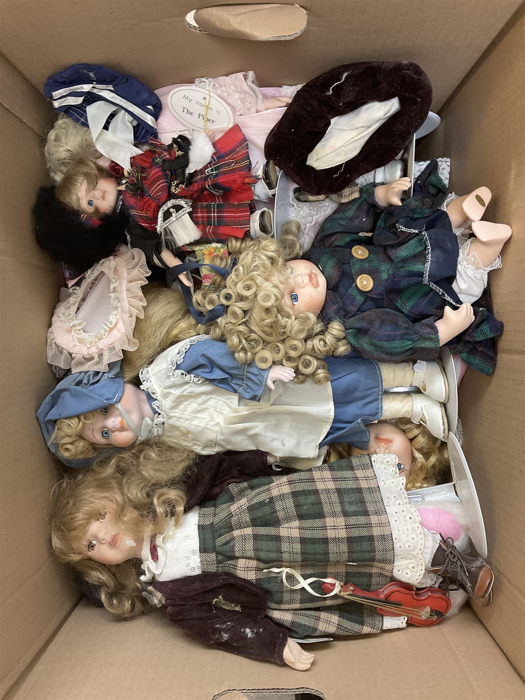 Large collection of porcelain dolls, to include examples from Windsor collection and the Knightsbridge collection          