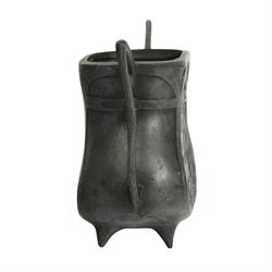 Twin handled Art Nouveau vase, decorated with a female figure by a river and flowers to the other side, with loop handles, H81cm  