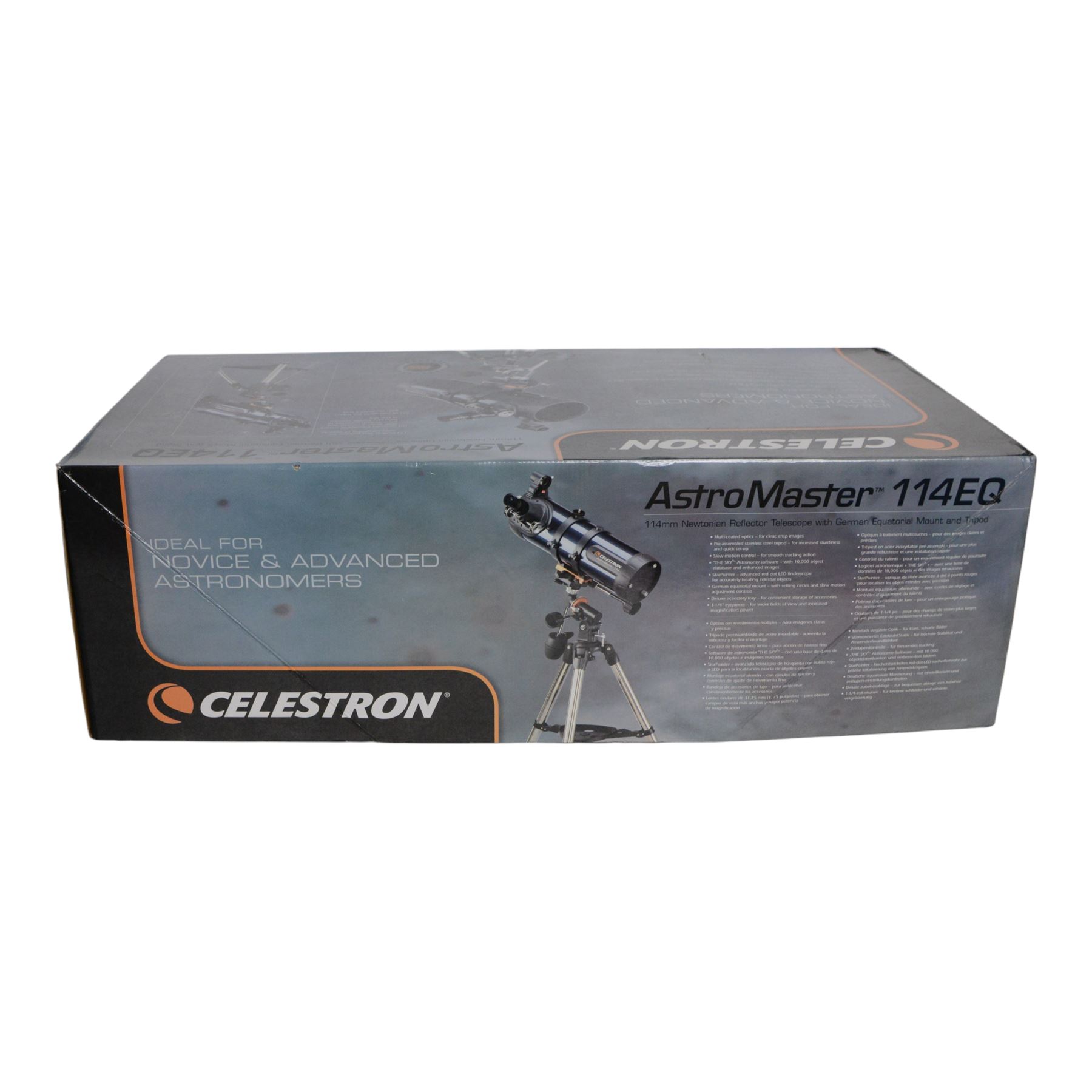 Celestron AstroMaster 114EQ telescope, boxed