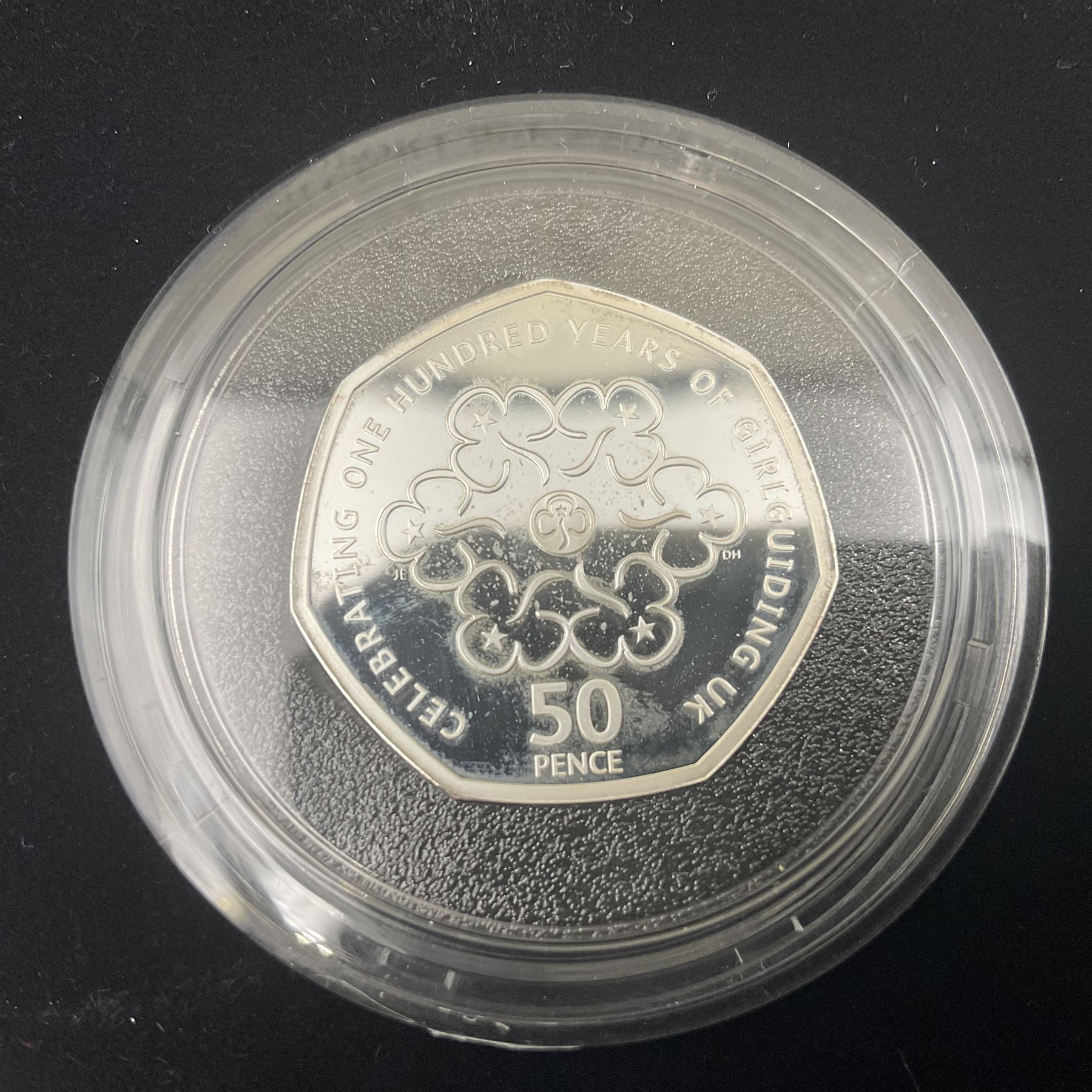 The Royal Mint United Kingdom 2019 'Celebrating 50 Years of the 50p' silver proof piedfort coin set, cased with certificate