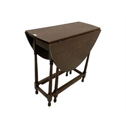 CryerCraft - elm trolley stand (69cm x 41cm, H45cm), two oak drop leaf tables and a walnut box with hinged lid
