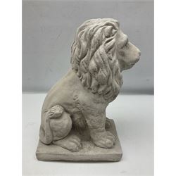 Cast composite figure of a lion, H28cm