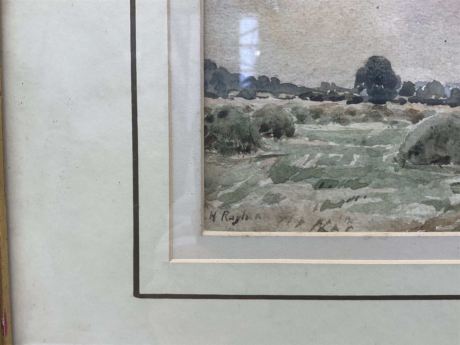 Herbert F Royle (British 1870-1958): View Across the Hayricks, watercolour signed 22cm x 32cm 