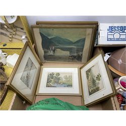 The National Comprehensive Family Bible, coloured and black and white plates, together with Jessop Atlantic tripod, brass candlestick and other collectables, in three boxes 