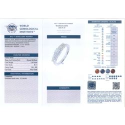 18ct white gold diamond ring, five graduating round brilliant cut diamonds, in a four claw setting, hallmarked, total diamond weight 1.15 carat, with World Gemological Institute report