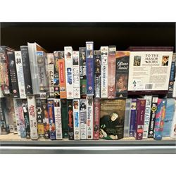 Two bays of vintage VHS videos, approx. 300 - viewing and collection at Duggleby Storage, YO11 3TX