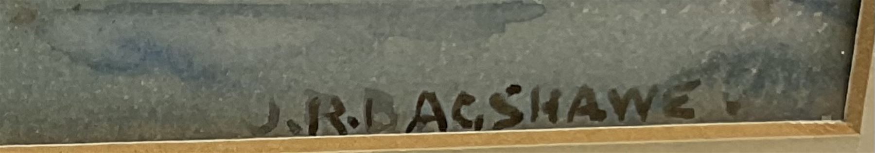 Joseph Richard Bagshawe (Staithes Group 1870-1909): Fishing Coble off Whitby with the Abbey in the distance, watercolour signed 16cm x 23.5cm
Provenance: acquired direct from the trustees of the Bagshawe Estate when the final part of the artist's studio collection was dispersed in Whitby in the 1990s
