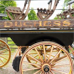 “The Duchess” Char-a-banc, ex. Bath Carriage Museum previously owned by B.J. Wicks & Son, Built by John Marstons, Birmingham.


A four wheeled horse drawn Char-a-Banc n named 