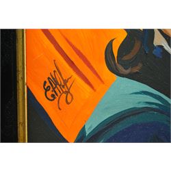 E A Chernenko (Ukrainian contemporary): Claudia Cardinale - Pop Art, acrylic on board signed, certificate of authenticity verso 41cm x 29cm