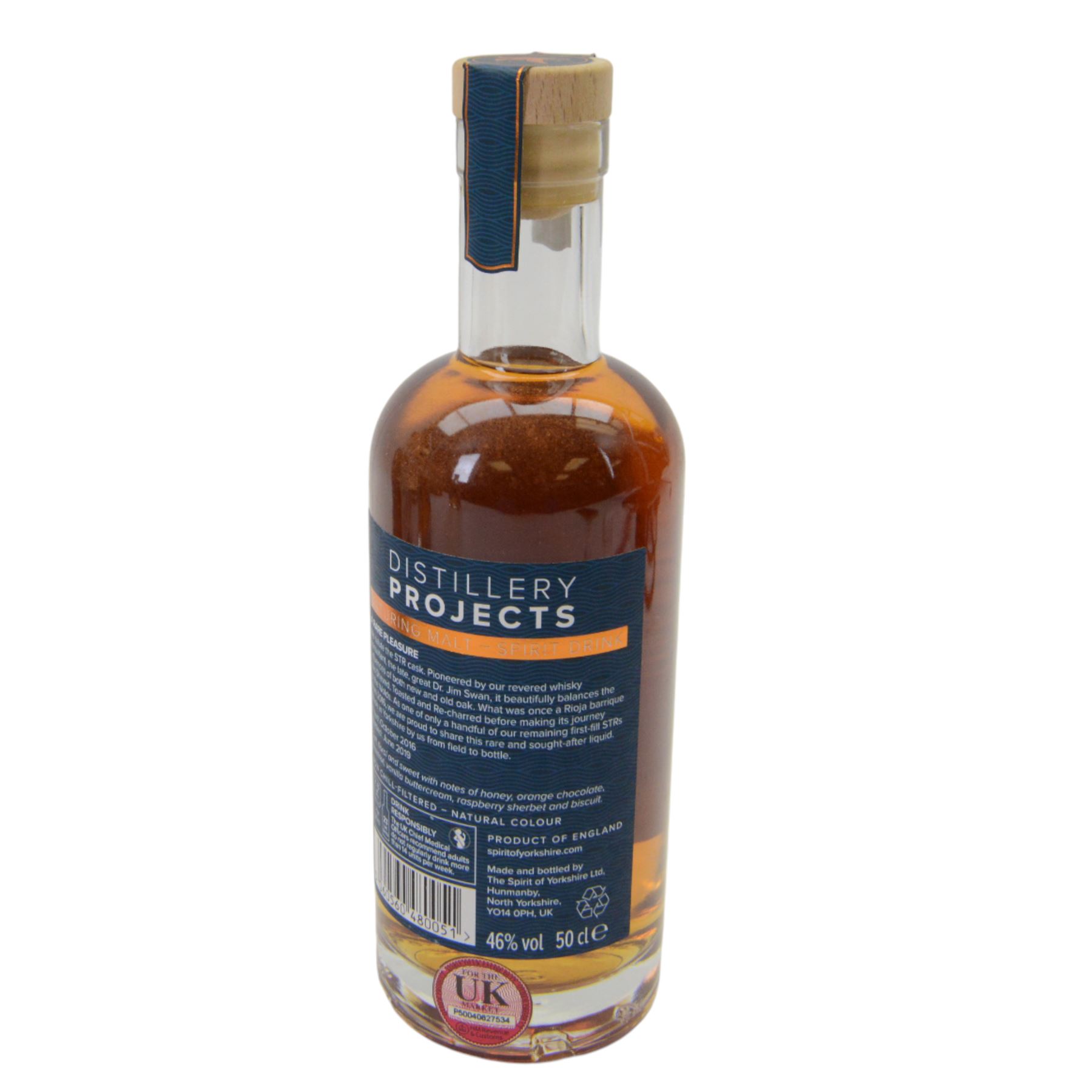 Spirit of Yorkshire Distillery, distillery projects maturing malts, full set of six, projects 001-004 70cl 46% vol and project 005, 006 50cl 46% vol