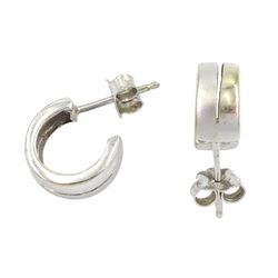 Pair of 14ct white gold hoop earrings