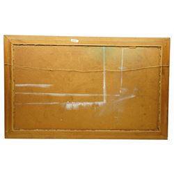 English Post Impressionist School (Late 20th century): 'Jersey' Coastal Scene, acrylic and impasto on board inscribed verso 60cm x 105cm