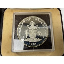 Two Commonwealth of the Bahamas 1978 ten dollar silver coins, both cased with certificates