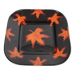 Poole Pottery charger, designed by Lorna Whitmarsh, decorated with autumn leaves, D35cm 
