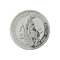Queen Elizabeth II United Kingdom 2018 'Black Bull of Clarence' two ounce fine silver five pounds coin