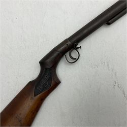Pre-war BSA .177 air rifle with break-barrel action, the walnut stock carved with the BSA logo to the pistol grip No.B3815 L105.5cm overall