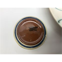  Collection of motto ware to include Torquay examples, together with Gouda vase and dish etc (9)