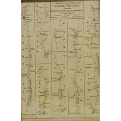  'A Survey of the Roads from York to Whitby and from New Malton to Scarborough', 17th/18th century map uncoloured 29.5cm x 19.5cm  