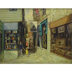 Godwin Bennett (British 1888-1960): Antique Shops - The Lanes Brighton, oil on canvas signed 36cm x 46cm