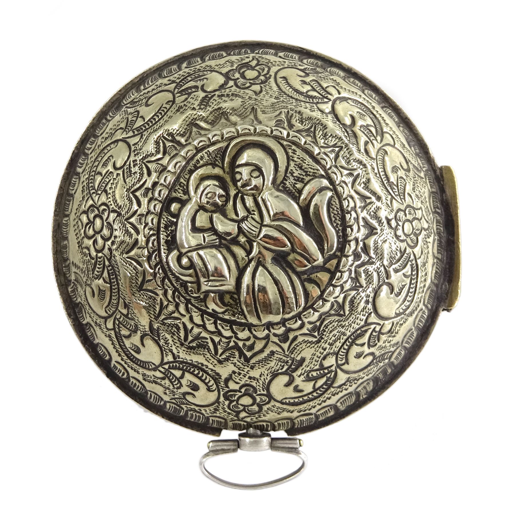 18th century silver and tortoiseshell quadruple cased verge fusee pocket watch by Graham, London, square baluster pillars, pierced and engraved balance cock, signed white enamel dial with Roman numerals and Fleur de Lys decoration, tortoiseshell third outer case with pique work to the borders, in a fitted later white metal fourth case