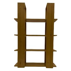 Light oak finish storage bookcase