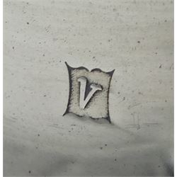 Pair of silver candlesticks by P H Vogel & Co, Birmingham 1970, silver spectacle case by W J Myatt & Co, Birmingham 1920 and five silver butter knives by James Dixon & Sons Ltd, Sheffield 1919