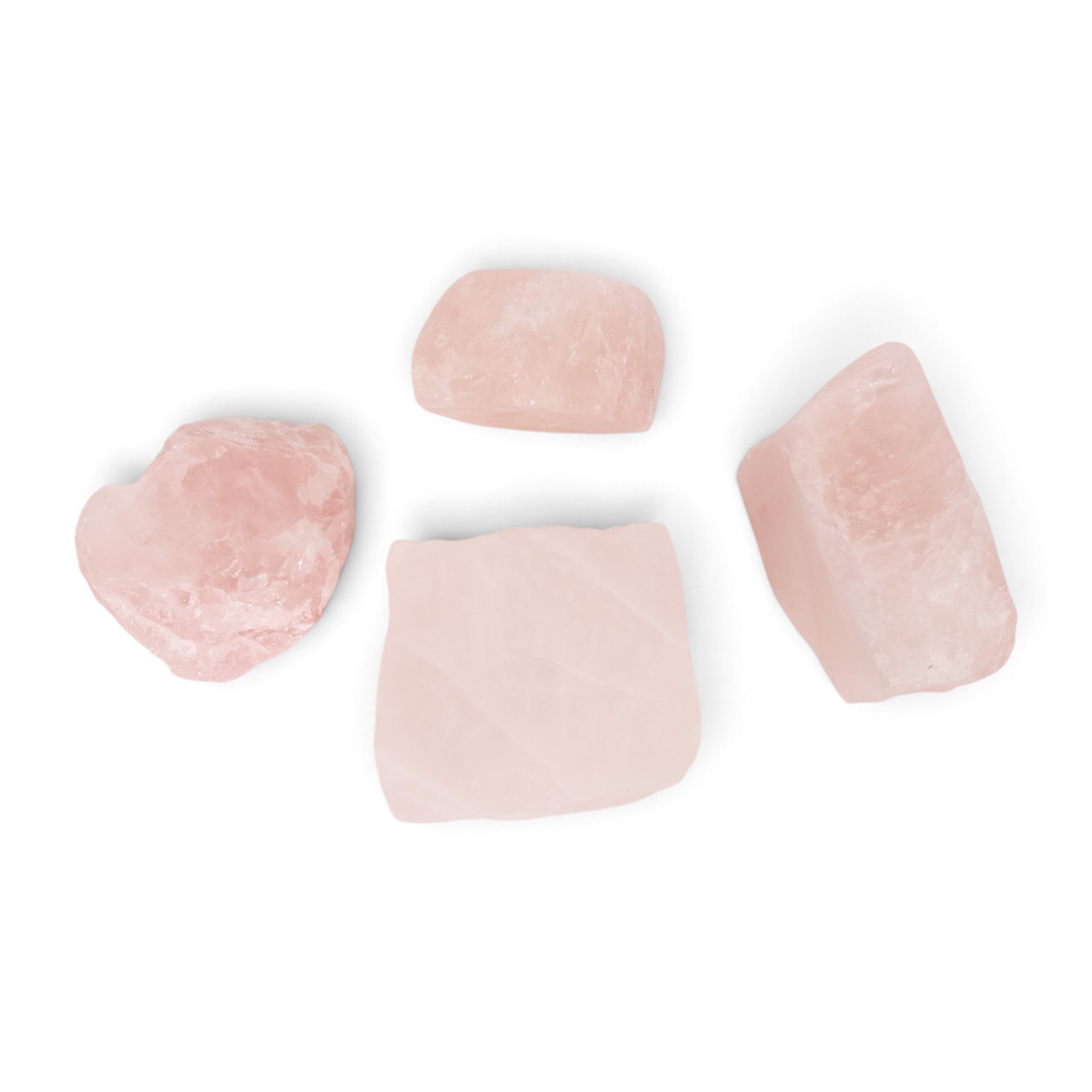 Collection of twelve rose and white quartz 
