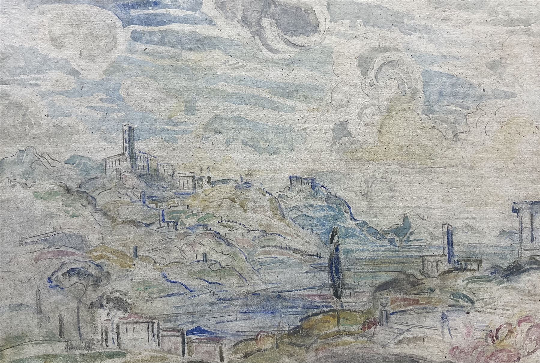 Joseph Alfred Terry (Staithes Group 1872-1939): Italianate Landscape, watercolour and pencil unsigned 26cm x 38cm