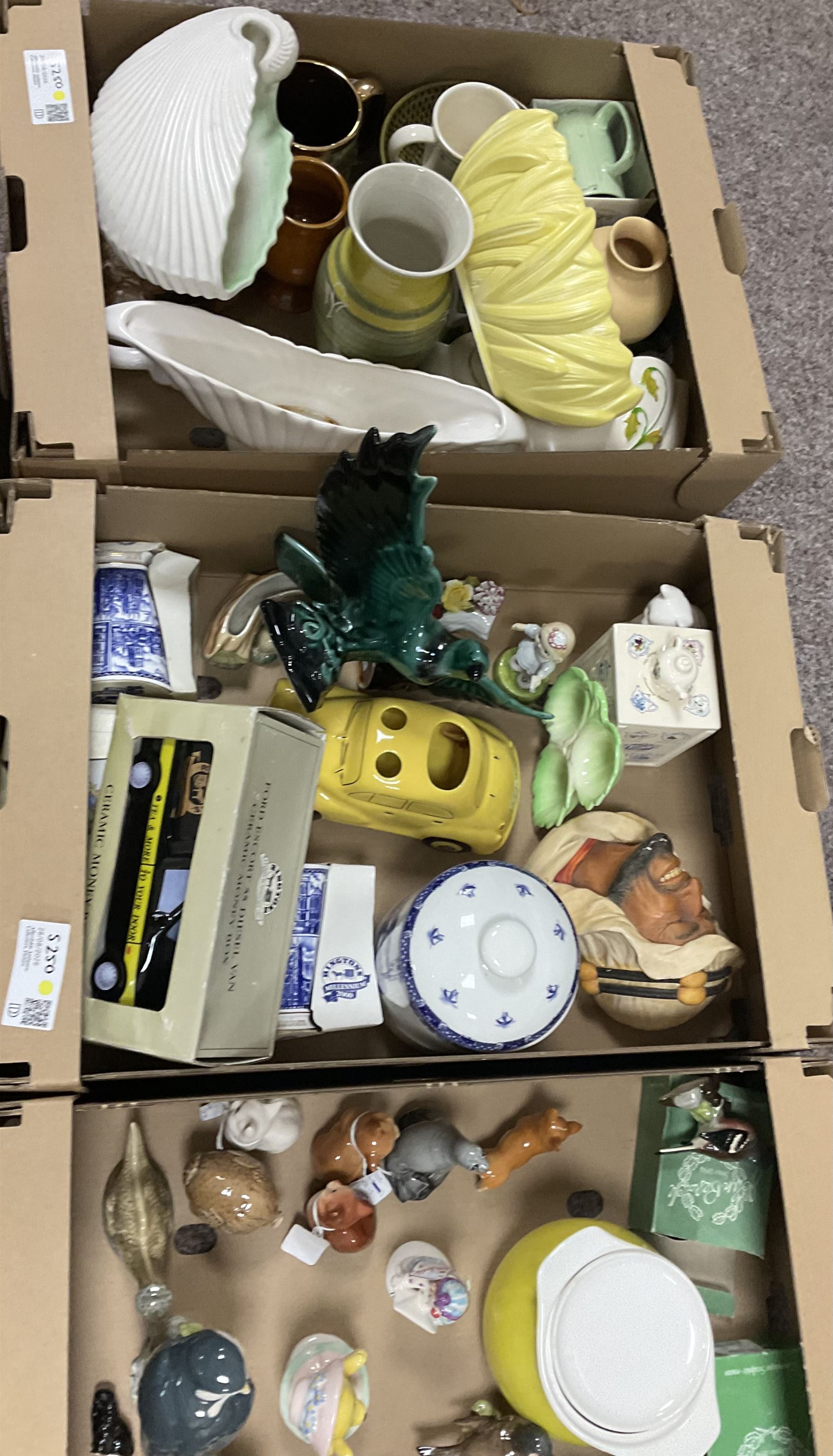 Collection of Beswick figures, together with other collectables, including Russian dolls, teapots, vases etc, in six boxes
