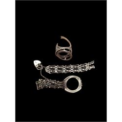 9ct gold bracelet and ring mount