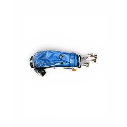 Collection of Halley golf clubs, in bag