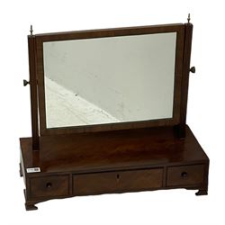 19th century mahogany dressing table mirror, fitted with three drawers, and a revolving table stand