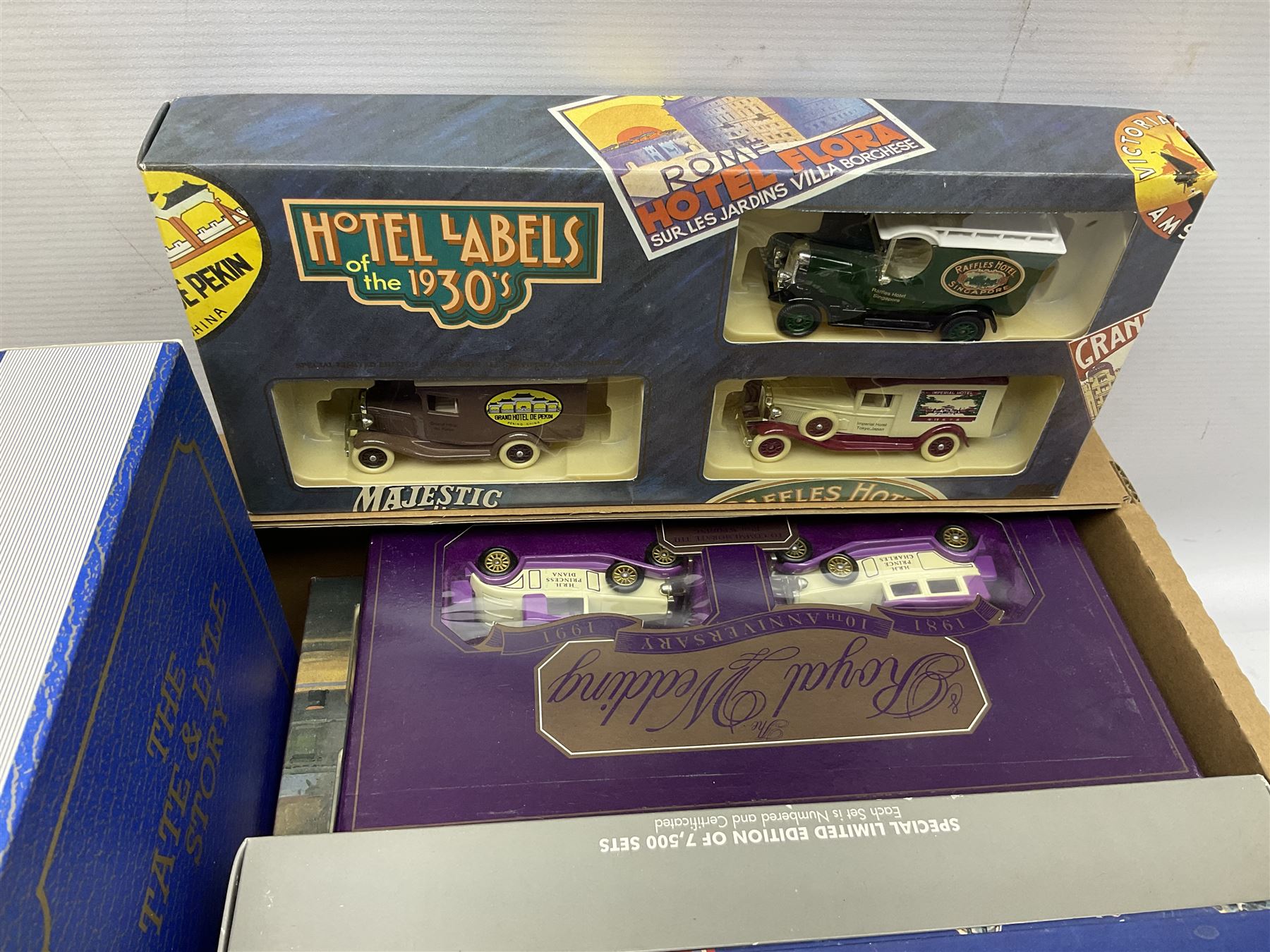Large collection of die-cast sets including Qantas The Spirit of Austalia, North Yorkshire Moors Railway, Exclusive First Editions Volume 1 and other sets in two boxes (35)
