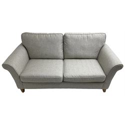 John Lewis - contemporary two seater sofa, upholstered in grey fabric