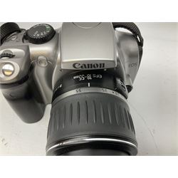 Canon EOS 300D Digital SLR in silver, with Canon 'Zoom Lens EF-S18-55mm 1:3.5-5.6', with soft shell bag and instruction manual