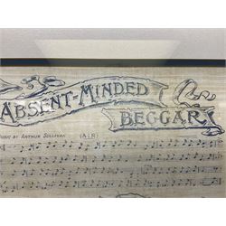 Boer War cotton handkerchief printed with portraits of Lord Roberts and Queen Victoria with a map of Southern Africa and Kipling's The Absent Minded Beggar, framed, handkerchief 44.5 x 43cm