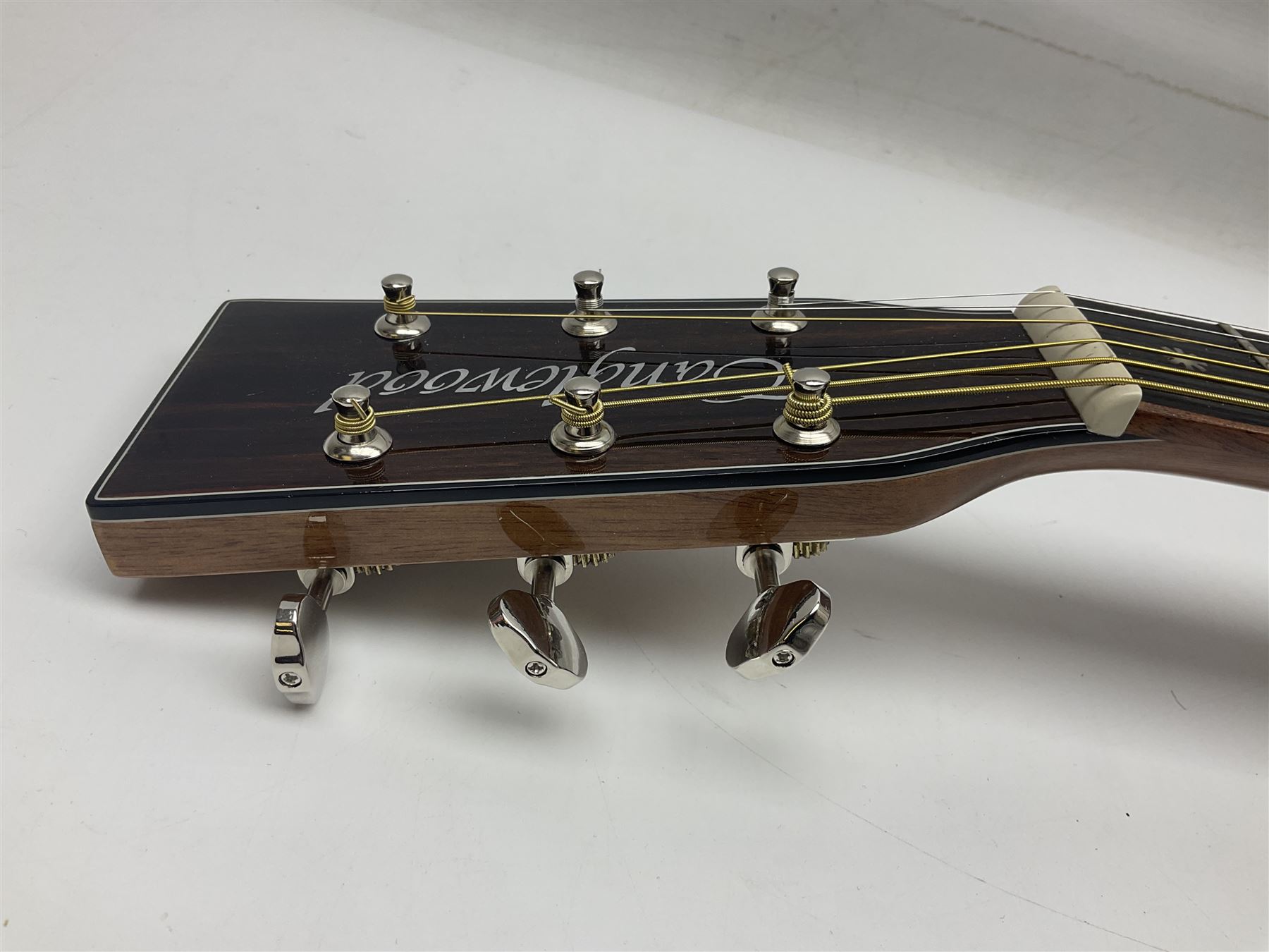 Tanglewood Dreadnought spruce and java wood acoustic guitar the three-piece back with mango spalted wood insert; in Faith hard carrying case; serial no.201147017 L103cm